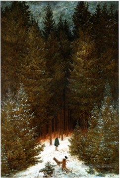 Le Chasseaur dans la forêt romantique paysage Caspar David Friedrich Peinture à l'huile
